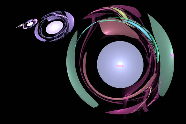 Fractal afbeelding: prachtige kleurrijke gloeiende ballen van verschillende grootte. — Stockfoto