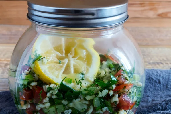 Salad Tabule - a common dish of Arabic cuisine. — Stock Photo, Image