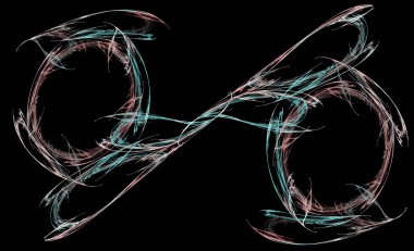 Fraktal görüntü: koyu bir arka plan üzerinde güzel desenler.