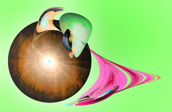 Image fractale : belle boule lumineuse colorée avec des décorations. — Photo
