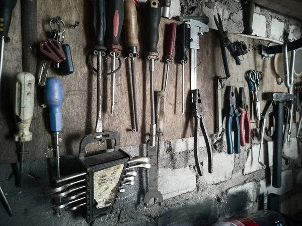 Een kleine set slotenmaker tools voor werk. Stockfoto