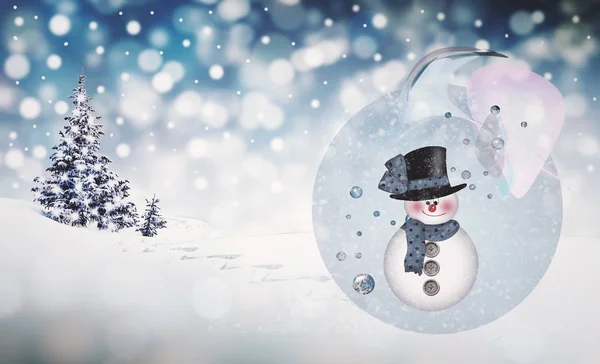 雪男をイメージしたクリスマスグリーティングカード. — ストック写真