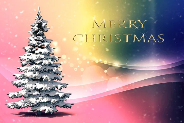 Carte de Noël avec une photo d'un arbre de Noël — Photo