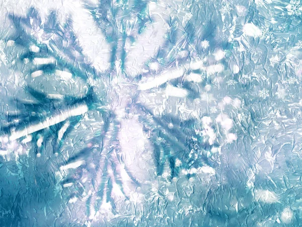 Fundo de Natal colorido com flocos de neve e estrelas — Fotografia de Stock