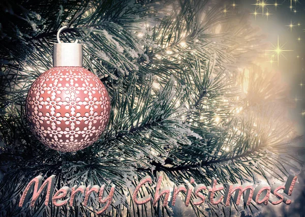 Рождественская открытка с изображением елки — стоковое фото