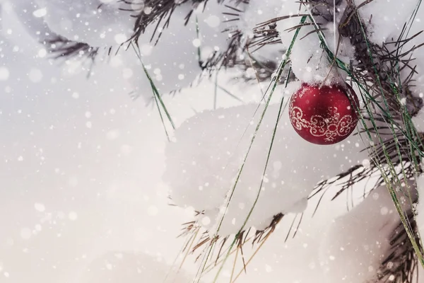 Weihnachtskarte mit dem Bild eines Weihnachtsbaums — Stockfoto