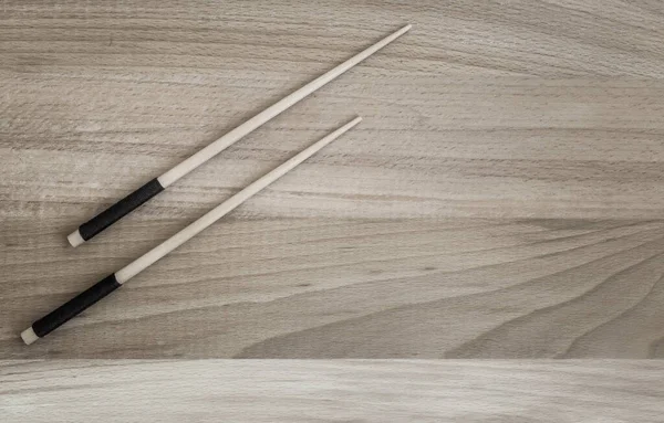 Two Wooden Chopsticks Wooden Table Sample Japanese Cuisine View Top — Stock Photo, Image