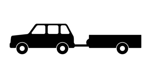 Passenger car with a trailer. — Stock Vector