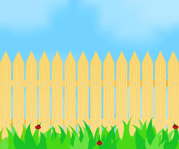 Gras voor het hek. — Stockvector