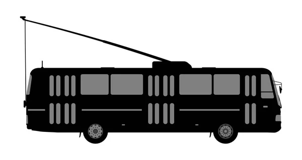 Immagine in bianco e nero del filobus . — Vettoriale Stock