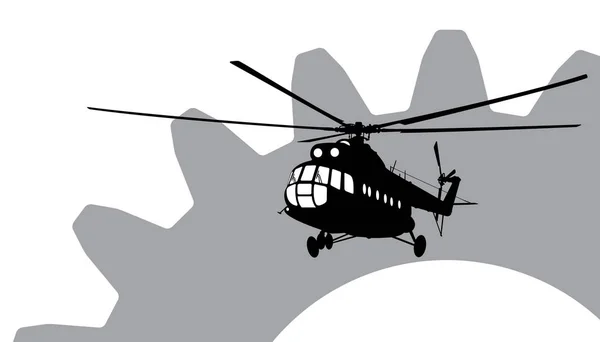 Helikopter silueti.