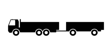 Karavanı olan bir kamyonun silueti..