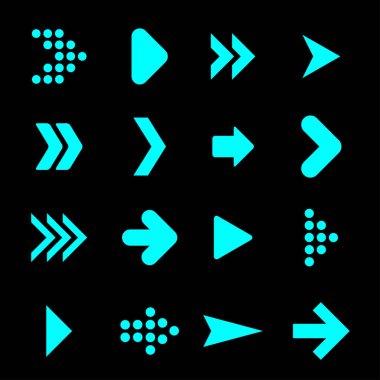 Siluetleri okları kümesi.