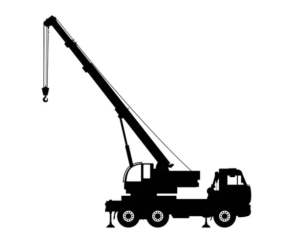 Crane Silhouette på en vit bakgrund. — Stock vektor