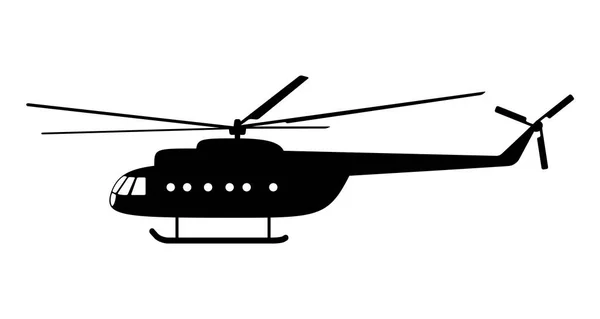 Helikopter van silhouet. — Stockvector