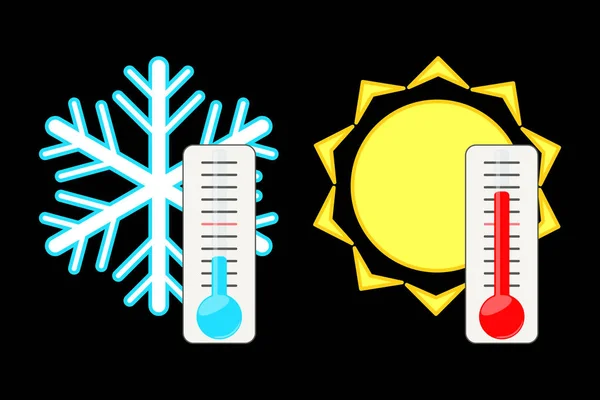 Απεικόνιση των δύο θερμομέτρων. — Διανυσματικό Αρχείο