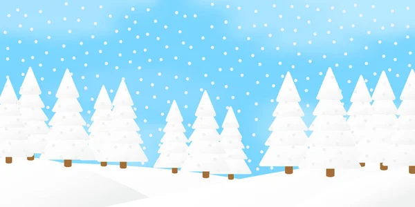 Snowfall in the winter forest. — Stock Vector