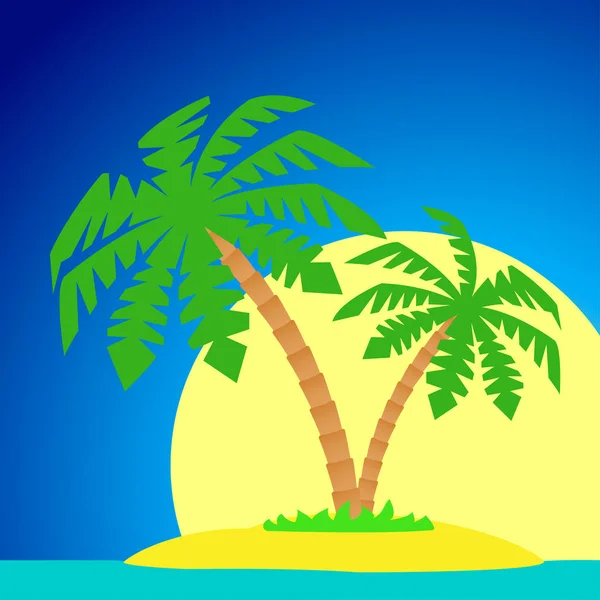 Palmiye ağacı ile bir ada. — Stok Vektör