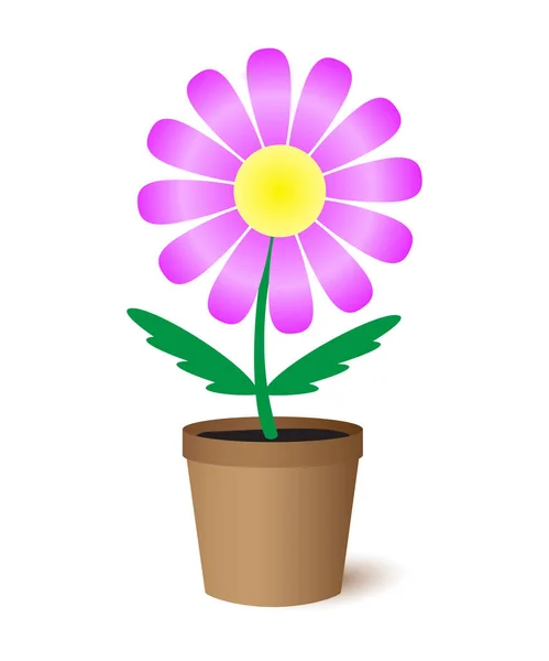 Fleur dans un pot. — Image vectorielle