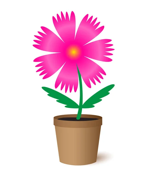 Fleur dans un pot. — Image vectorielle