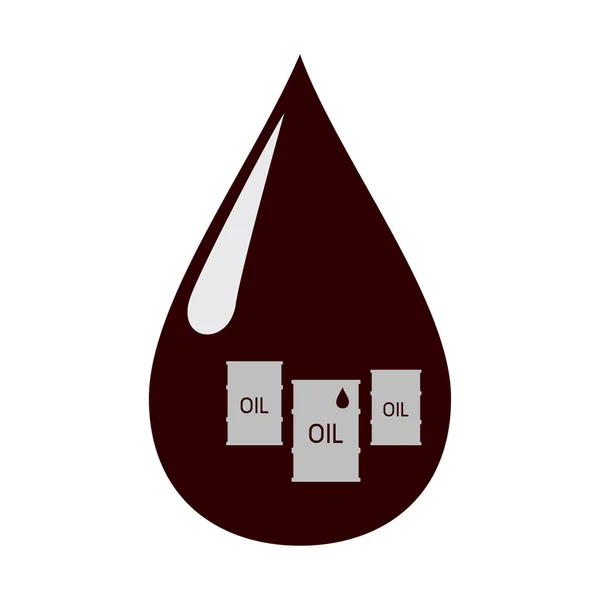 Barriles de combustible en una gota de petróleo . — Archivo Imágenes Vectoriales