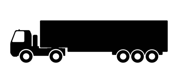 Silhouette of a truck with a trailer. — Stock Vector