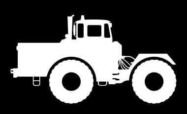 Traktör siluet karanlık bir arka plan üzerinde