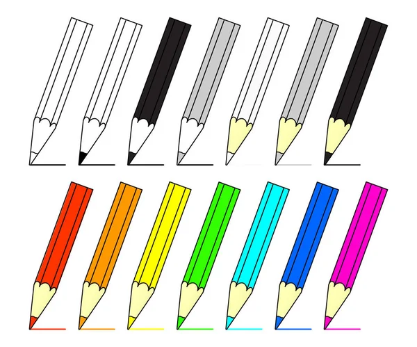 Set crayons de couleur. — Image vectorielle