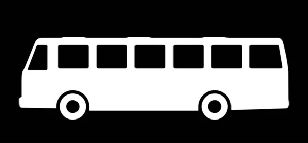 Bus the silhouette on a dark background. — Stock Vector