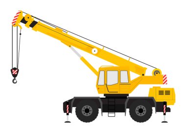 Beyaz arkaplandaki vinç silueti.