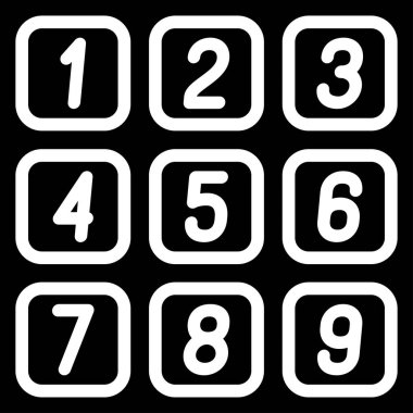 Koyu arkaplan ile kareli sayılar.