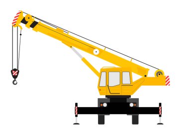 Beyaz arkaplandaki vinç silueti.