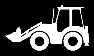 Koyu arkaplandaki traktör silueti