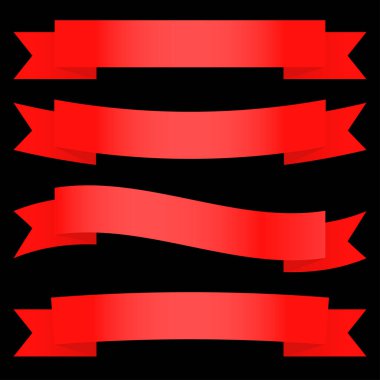 Kurdelelerden bir set. Vektör illüstrasyonu.