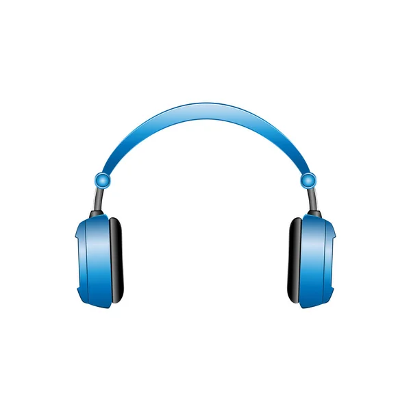 Blaue Kopfhörer Isoliert Auf Weißem Hintergrund — Stockvektor