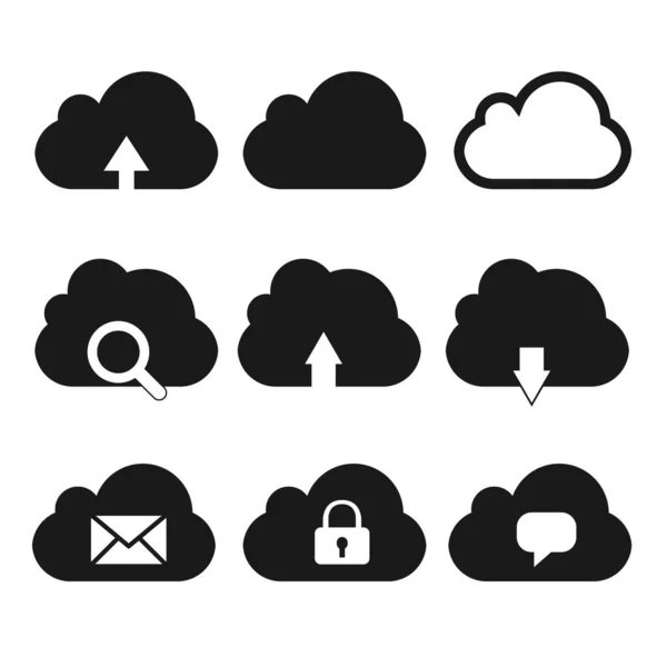 Cloud Storage Icoon Voor Het Uploaden Downloaden Van Bestanden Documenten — Stockvector