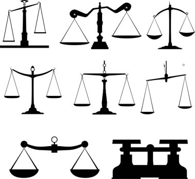 Ticaret, mahkeme, gösteri ve sergi için eski moda teraziler.