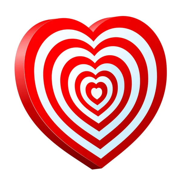 Objetivo Forma Corazón Con Líneas Rojas — Vector de stock