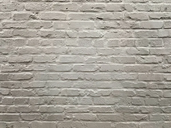 Mur Brique Gris Peint Brillant Extérieur Avec Fissures Trous Lignes — Photo