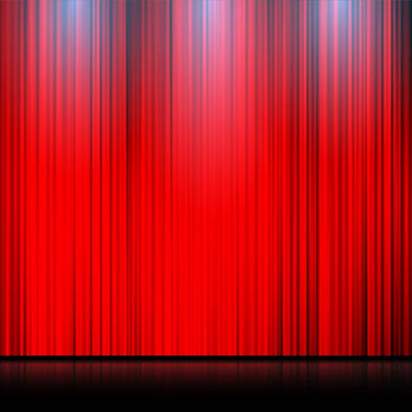 劇場で赤いカーテンの眺め 舞台のベクトル図 — ストックベクタ