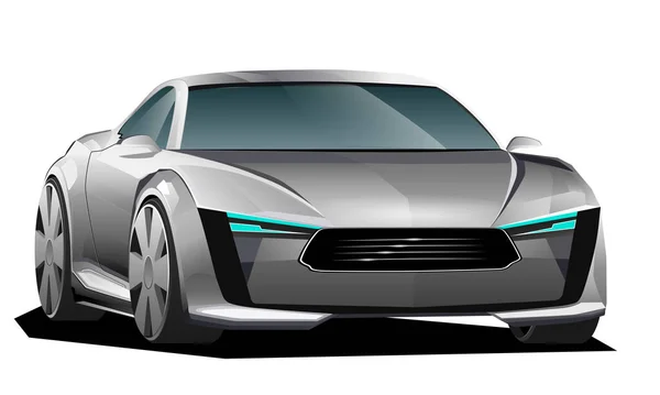 Серебряный Автомобиль Future Concept — стоковый вектор