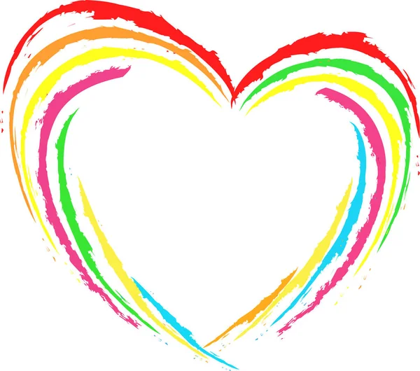 Abstrakt Bunt Regenbogenfarben Vorlage Für Den Valentinstag — Stockvektor