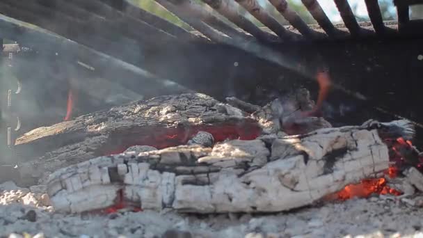 火熱石炭との暖炉 — ストック動画