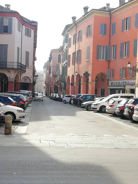 Antigua Calle Estrecha Módena Italia Calles Estrechas Casco Antiguo Módena — Foto de Stock