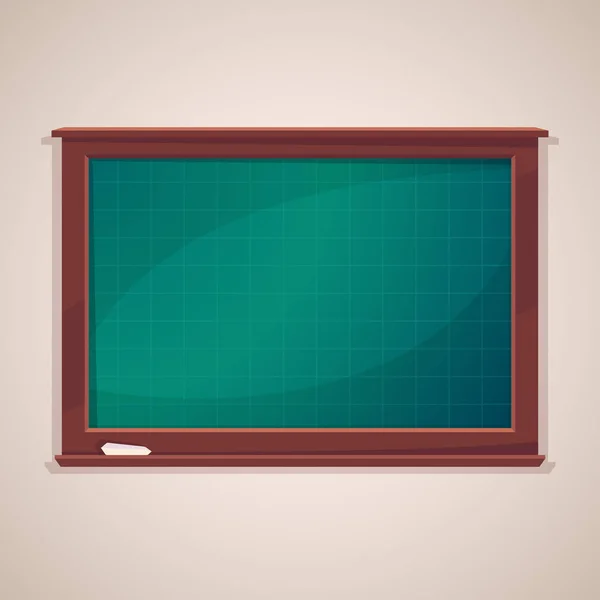 Leere Schultafel mit Kreidestück. Tafel für die Schule, Tafel für den Unterricht, Bildung und naturwissenschaftliches Design. Grüne Kreidetafel als Illustration für Bildungskonzept — Stockvektor