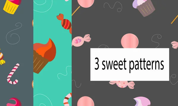 Nahtlose Muster Mit Süßigkeiten Lutschern — Stockvektor
