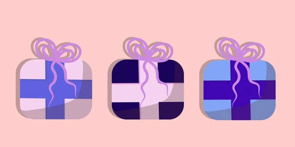 Les Coffrets Cadeaux Sont Isolés Sur Fond Coloré Illustration Vectorielle — Image vectorielle