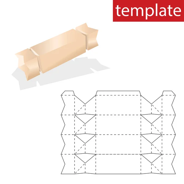 Boîte Cadeau Détail Timbre Pour Modèle Boîte Andy — Image vectorielle