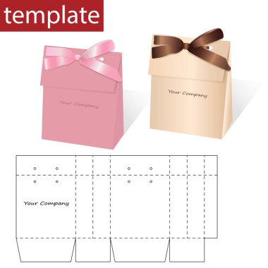 Perakende kağıt torba planı şablonu.