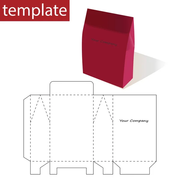 Retail Box Template Сумка Покупок — стоковый вектор